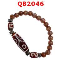 QB2046 : สร้อยข้อมือหินDZI 6 ตากระดองเต่า ตะขอ และ 1ตา