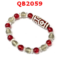QB2059 : สร้อยข้อมือหินDZI 6 ตากระดองเต่า