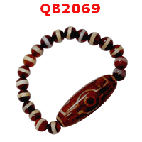 QB2069 : สร้อยข้อมือหินDZI 7 ตา หมอยา