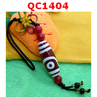 QC1404 : หินทิเบตแขวนมือถือ ลาย 2 ตา