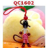 QC1602 : หินทิเบตแขวนมือถือ ลายเขี้ยวเสือ