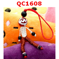 QC1608 : หินทิเบตแขวนมือถือ ลายดอกบัว