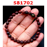 SB1702 : สร้อยข้อมือหินเรดแจ๊สเปอร์ +คาถาทิเบต