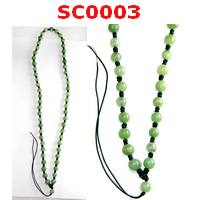 SC0003 : สร้อยคอหยกเขียวอ่อน ยาว 24 นิ้ว