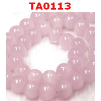 ลูกปัดแก้วสีชมพู