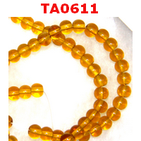 ลูกปัดแก้วสีเหลืองทอง