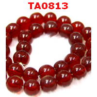 ลูกปัดแก้วสีแดง